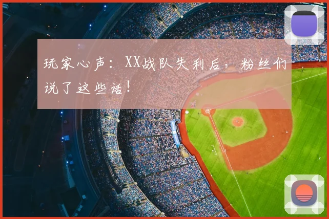 玩家心声:XX战队失利后,粉丝们说了这些话!